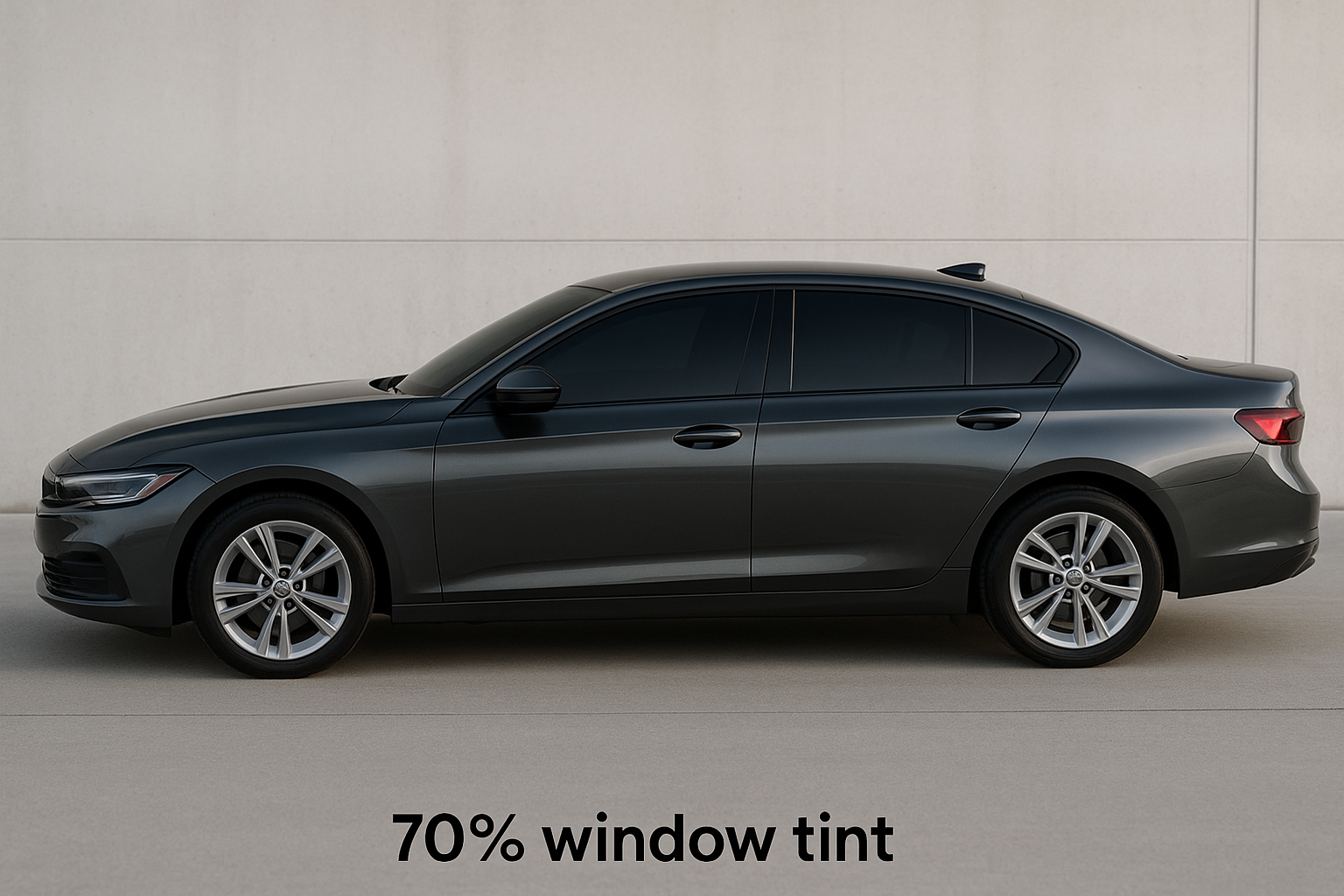 vehicle that has 70% window tint installed on its windows